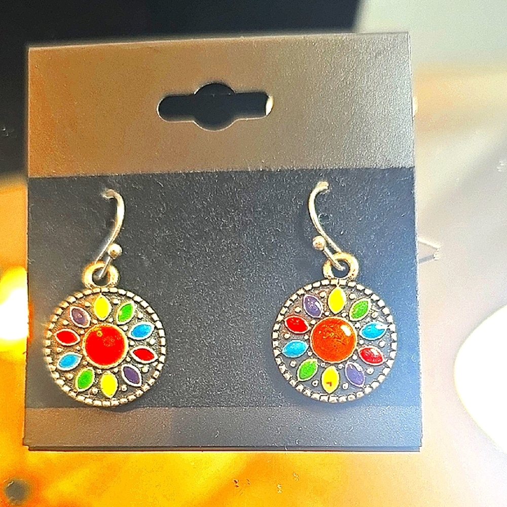 Colorful Silver Earrings